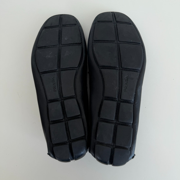 Prada Loafers Men 9 Black Leather Moccasins Driver Slip On Dress Shoe Italy Made - Picture 12 of 12